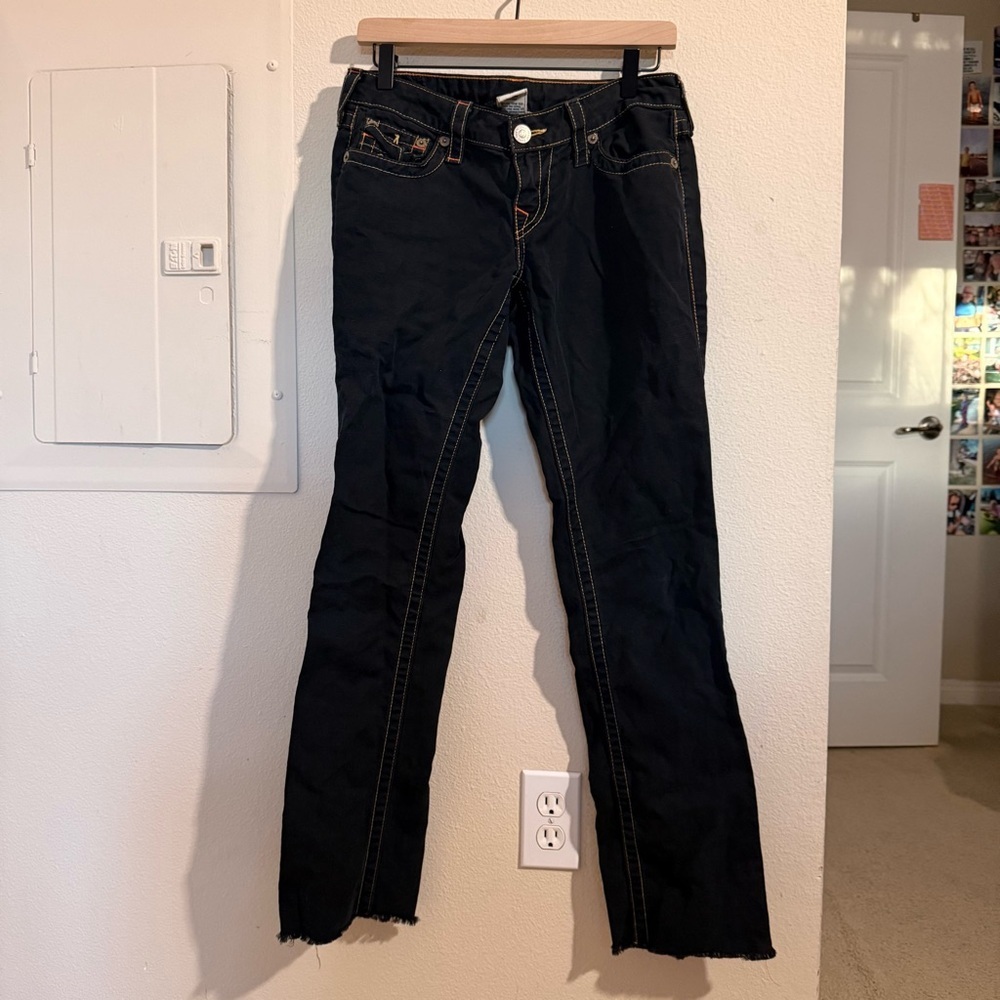 True Religion Dark Wash Bootcut Jeans Size 28 Made in USA Flap Pocket